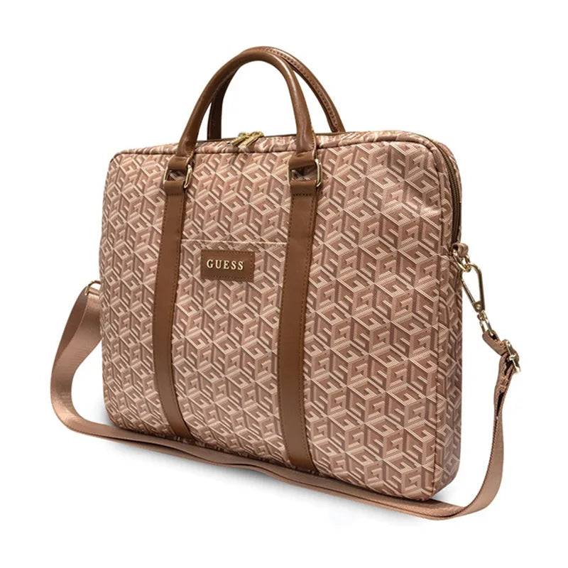 Guess GCube Stripes kompiuterio krepšys – 16" nešiojamojo kompiuterio krepšys (rudas)