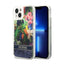 „Guess Liquid Glitter Flower“ – dėklas „iPhone 14 Plus“ telefonui (mėlynas)