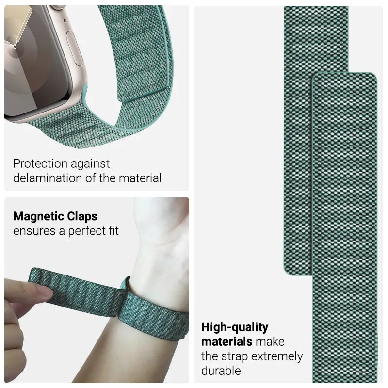 Crong Melange – magnetinis dirželis „Apple Watch“ 44/45/46/49 mm (turkio melange)