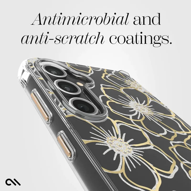 Case-Mate Floral Gems – dėklas Samsung Galaxy S23 FE 5G (auksinis)