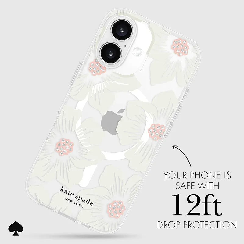„Kate Spade New York“ apsauginis „MagSafe“ dėklas, skirtas „iPhone 16“ (Hollyhock Floral)