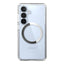 Speck Presidio Perfect-Clear Magnet – dėklas Samsung Galaxy S25 / S24 MagSafe (Skaidrus / Chromuotas paviršius / Serene Silver)