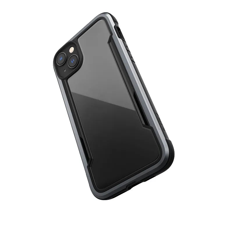 X-Doria Raptic Shield – aliuminis dėklas, skirtas iPhone 14 Plus (atsparus kritimui iš 3 m aukščio) (juodas)