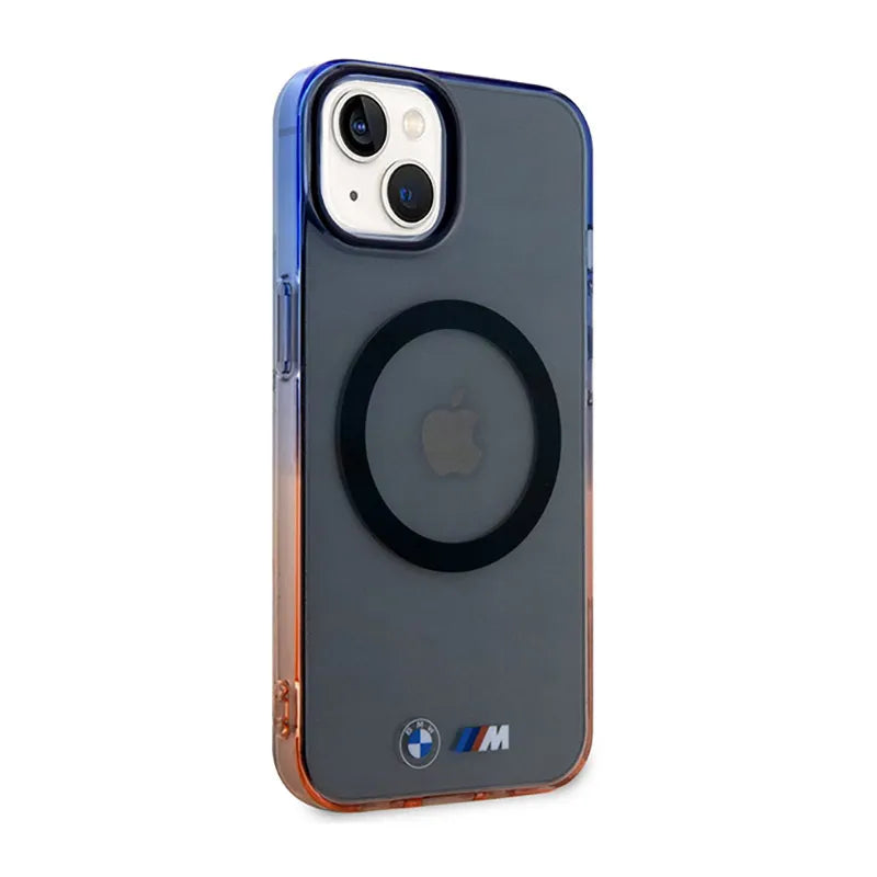 BMW Gradient Bumper MagSafe – dėklas „iPhone 14“ (pilkas)
