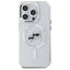 Karl Lagerfeld IML Metal Karl & Choupette Head MagSafe – dėklas iPhone 15 Pro Max (Baltas)