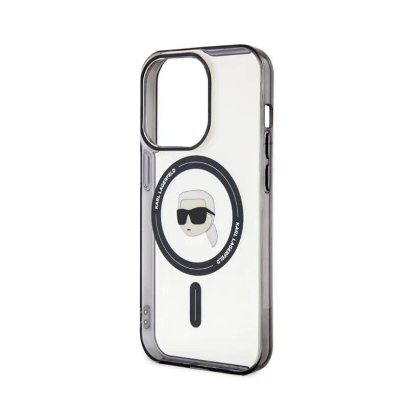 Karl Lagerfeld IML Karl Head MagSafe – dėklas iPhone 15 Pro (skaidrus)