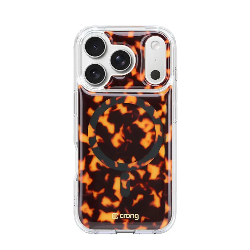 Crong Deluxe MAG Cover – iPhone 17 Pro MagSafe dėklas (Tortoise)