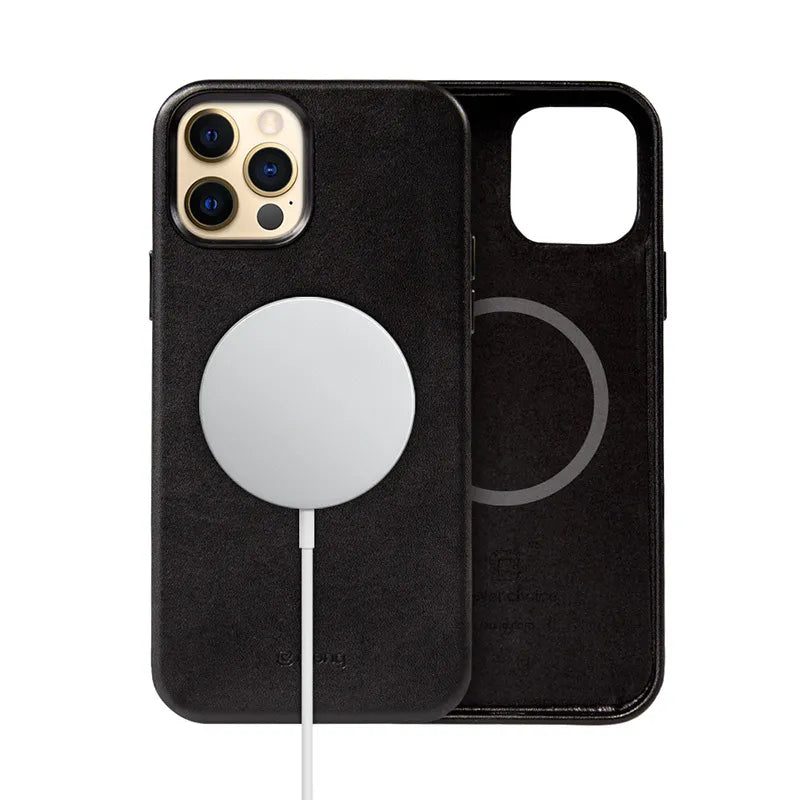 Crong Essential Cover Magnetic – odinis dėklas su MagSafe skirtas iPhone 12 Pro Max (juodas)