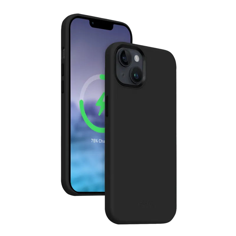 Crong Color Cover LUX Magnetic – iPhone 15 Plus MagSafe dėklas (juodas)