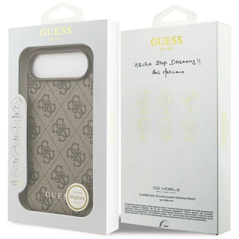 Guess 4G Charms Collection MagSafe – dėklas iPhone Air (rudas)