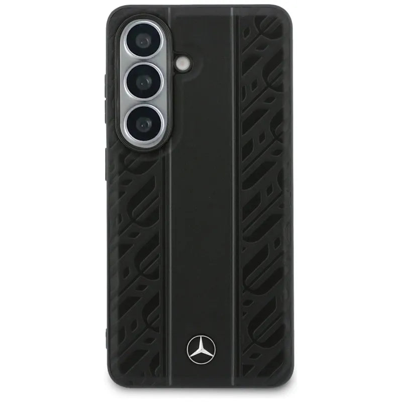 „Mercedes Laurel Leaves Vertical Stripes MagSafe“ dėklas, skirtas „Samsung Galaxy S26“ (juodas)