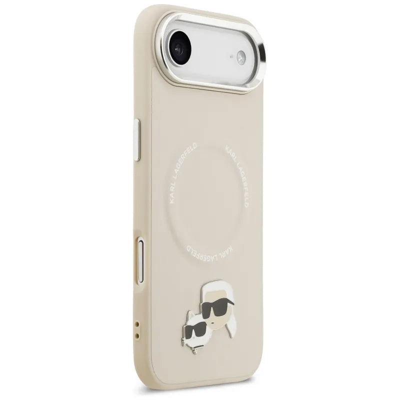 Karl Lagerfeld Karl & Choupette Pins MagSafe – Dėklas iPhone Air (smėlio spalvos)