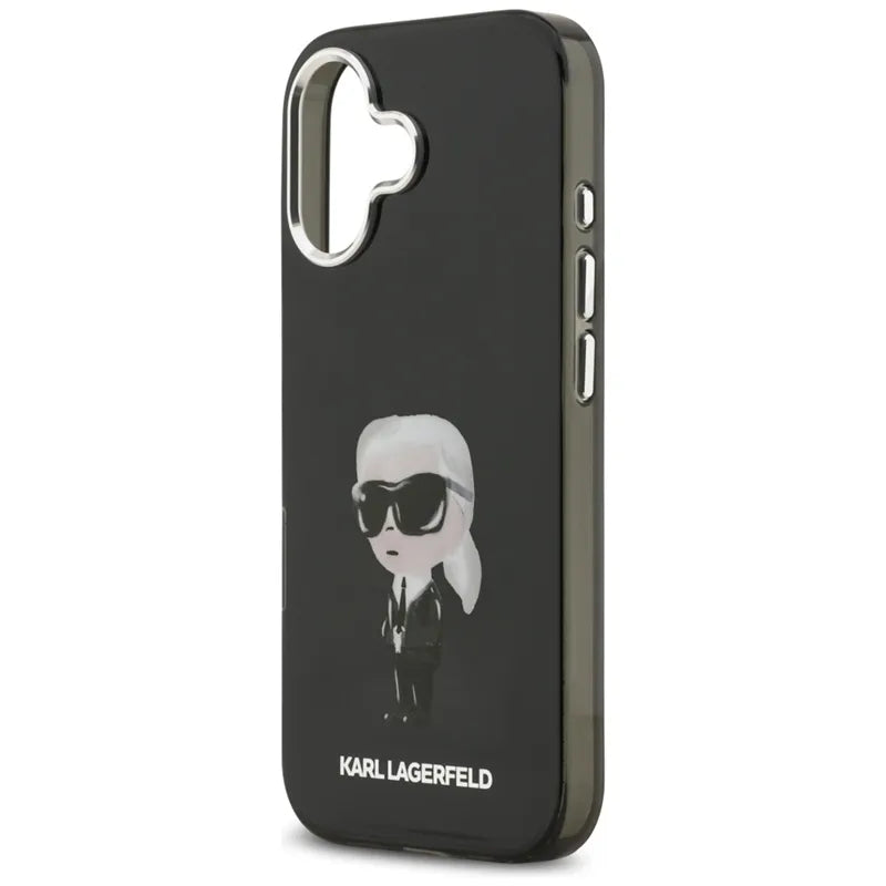 Karl Lagerfeld IML Aquarelle Karl & Logo MagSafe – Dėklas iPhone 17 (juodas)
