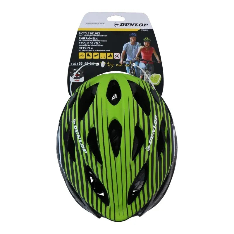 Dunlop – Reguliuojamas MTB dviračio šalmas, dydis M, 55-58 cm (žalia-juoda)