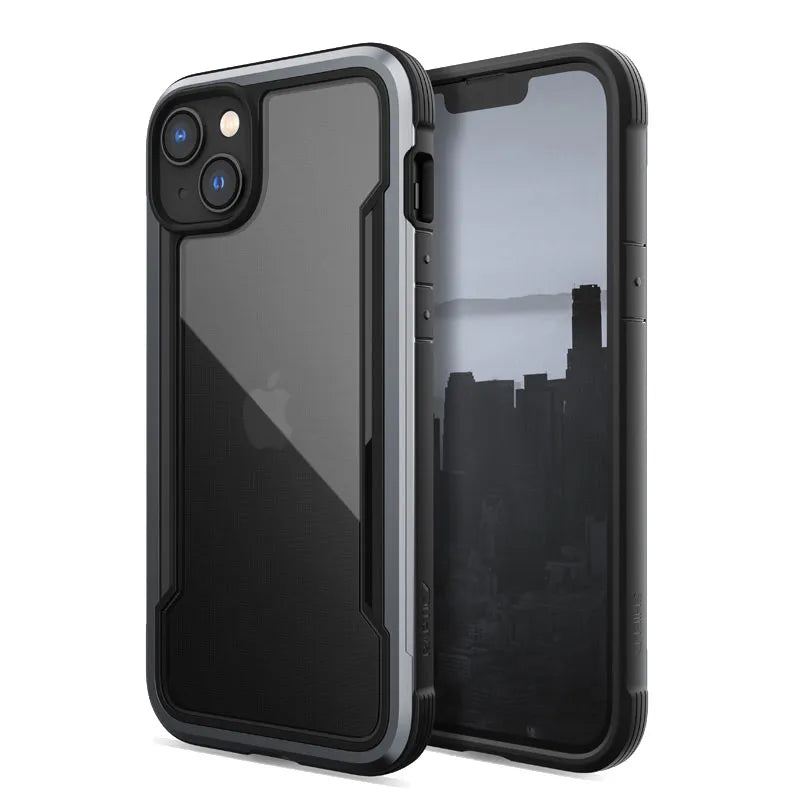 X-Doria Raptic Shield – aliuminis dėklas, skirtas iPhone 14 Plus (atsparus kritimui iš 3 m aukščio) (juodas)