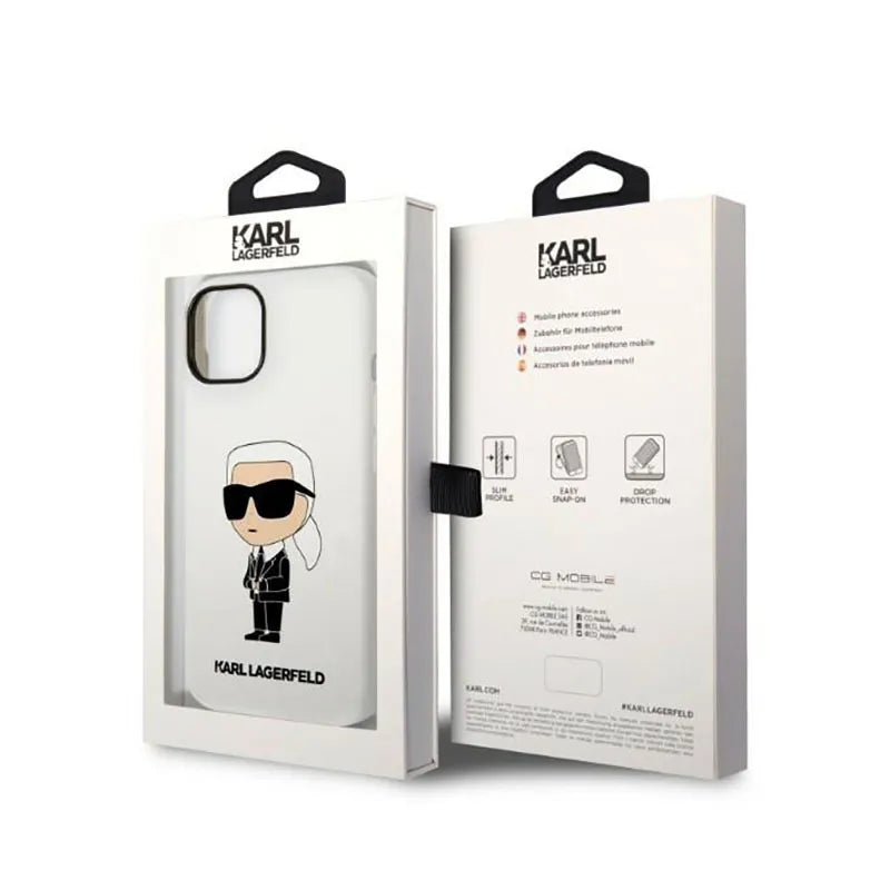 Karl Lagerfeld Silicone NFT Ikonik – dėklas iPhone 14 Plus (baltas)