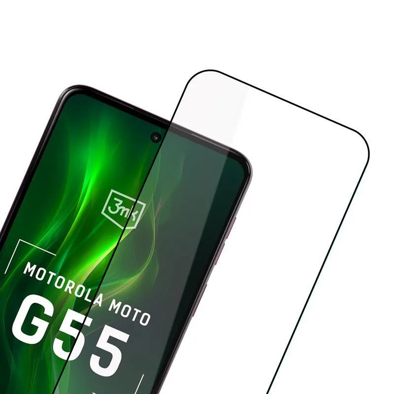 3mk HardGlass Max Lite – Grūdintas stiklas, skirtas Motorola Moto G55 5G (juodas)