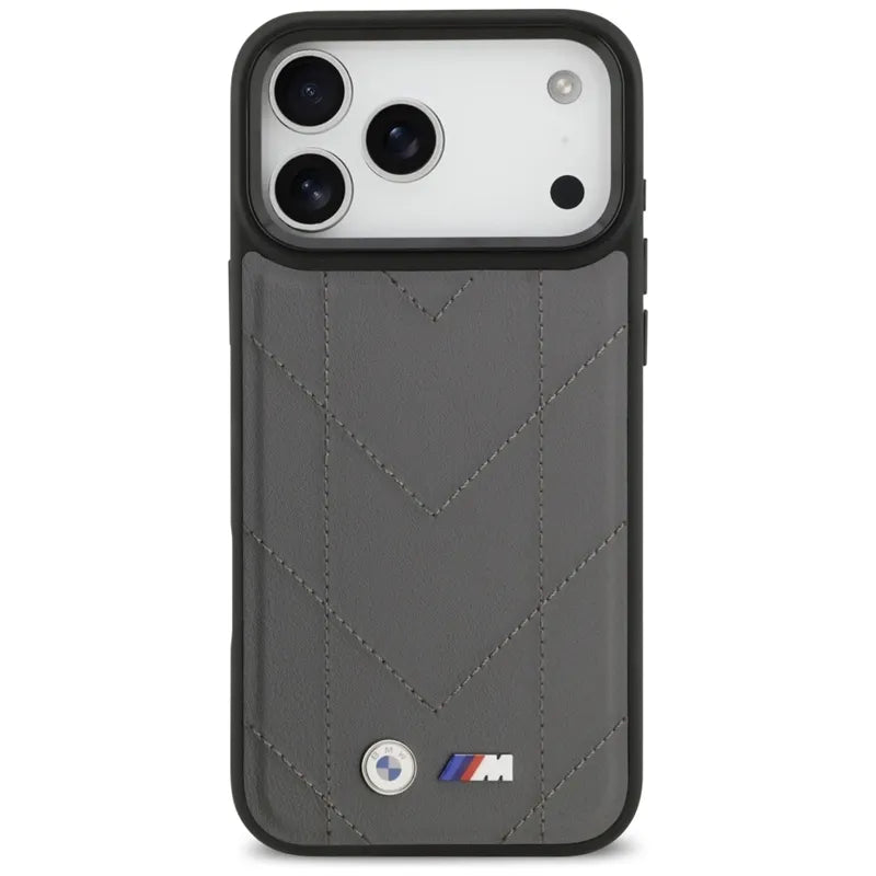 BMW M Quilted Logo MagSafe – „iPhone 17 Pro Max“ dėklas (antracito spalvos)