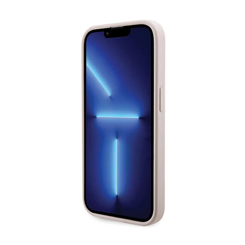 Guess 4G Printed Stripes MagSafe dėklas, skirtas iPhone 15 Pro (rožinis)