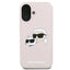 Karl Lagerfeld Silicone Double Heads Print MagSafe - Dėklas iPhone 16 Plus (rožinis)