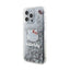 Hello Kitty Liquid Glitter Charms Kitty Head dėklas, skirtas iPhone 15 Pro Max (sidabrinis)