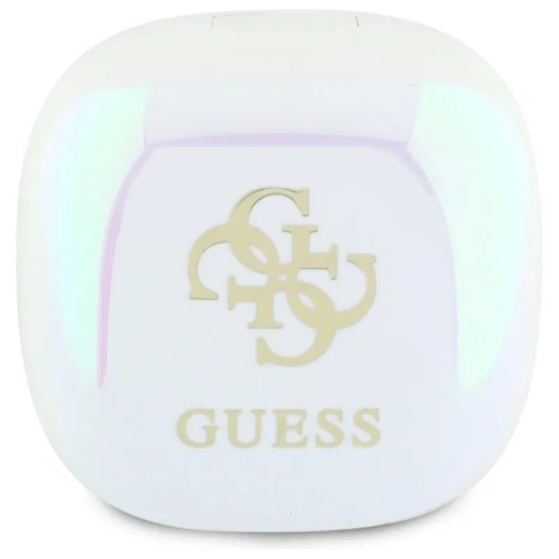 Guess 4G Printed Logo – „Bluetooth“ TWS ausinės + įkrovimo dėklas (baltos)