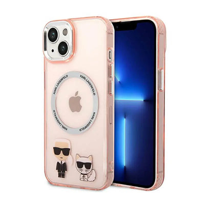 Karl Lagerfeld Karl&Choupette Aluminium MagSafe - dėklas iPhone 14 Plus (rožinis)