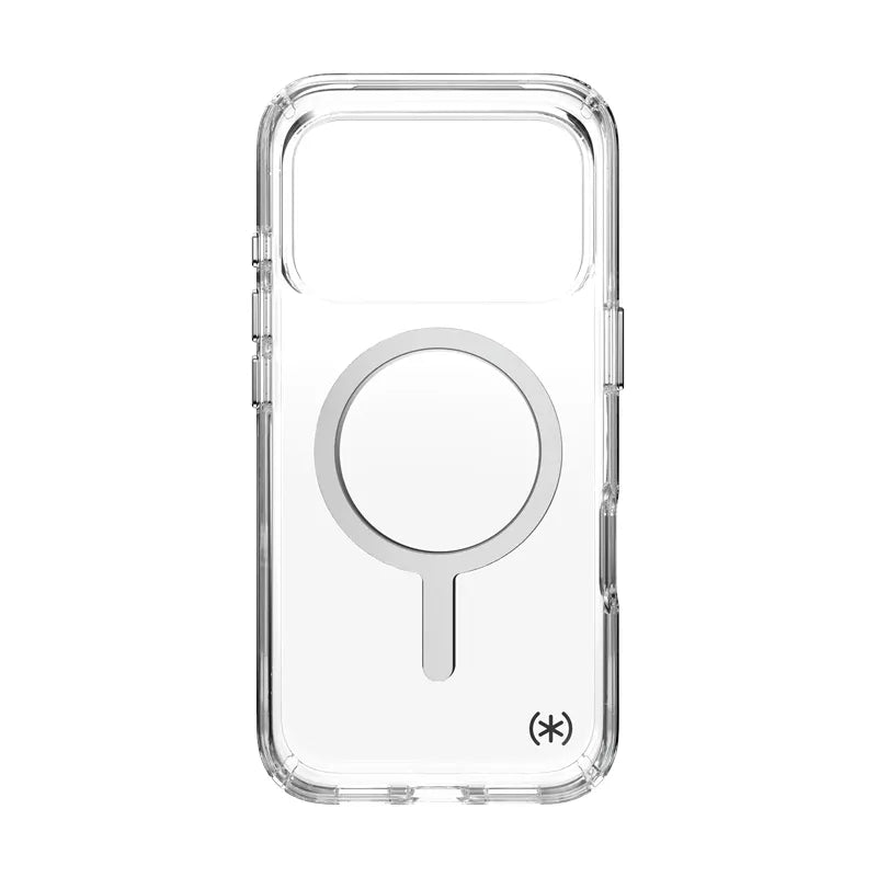Speck Presidio Perfect Clear MagSafe – iPhone 17 Pro dėklas (skaidrus / sidabrinis)