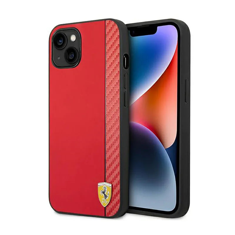 Ferrari Carbon – dėklas iPhone 14 Plus (raudonas)