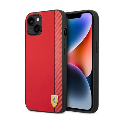 Ferrari Carbon – dėklas iPhone 14 Plus (raudonas)