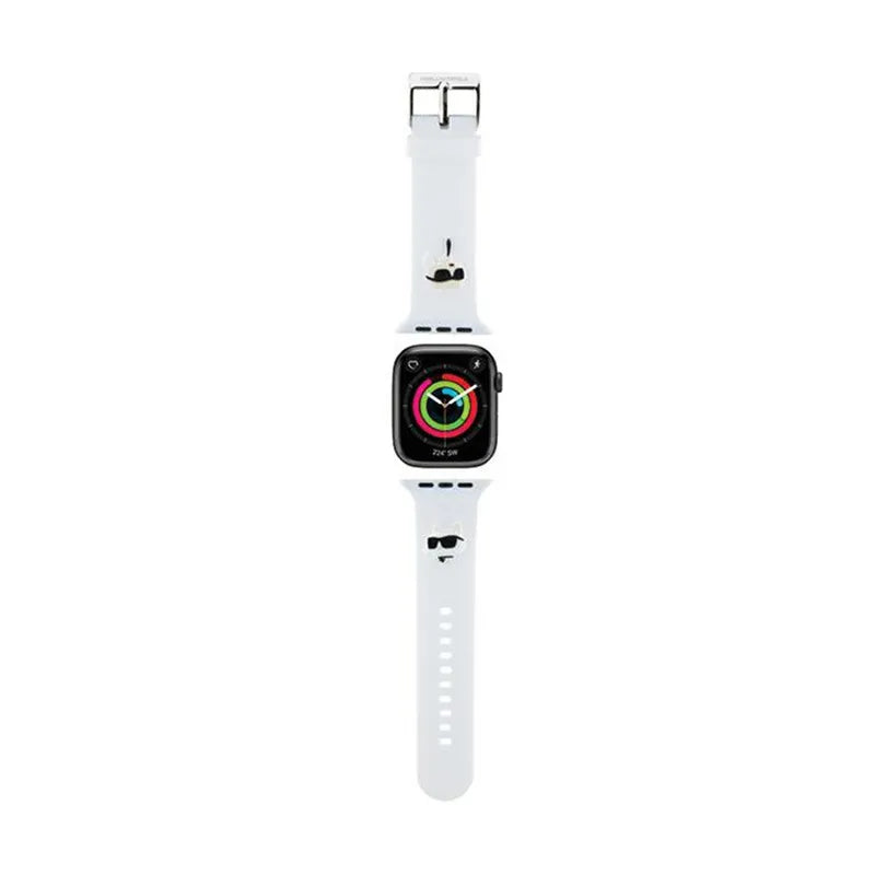 Karl Lagerfeld 3D Rubber Karl & Choupette Heads NFT – Dirželis Apple Watch 42/44/45/49 mm (baltas)