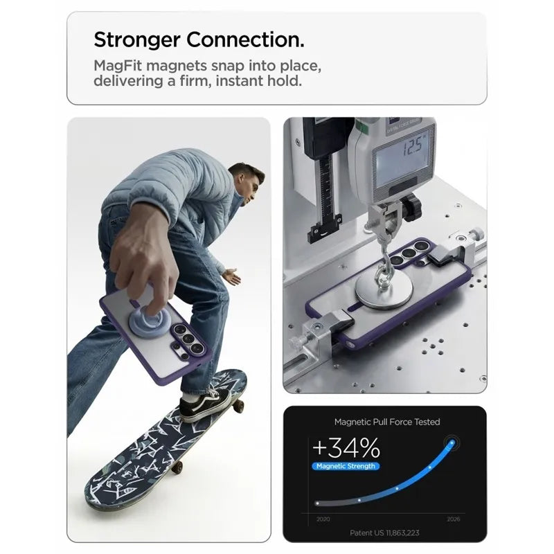 Spigen Ultra Hybrid Mag MagSafe – dėklas, skirtas Samsung Galaxy S26 Ultra (Deep Purple)