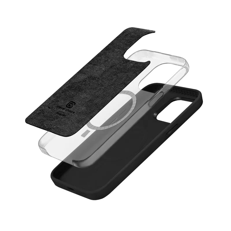 Crong Color Cover LUX Magnetic – iPhone 15 Plus MagSafe dėklas (juodas)