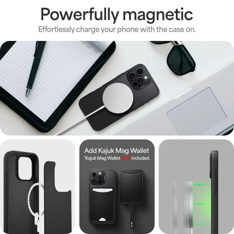 Spigen Cyrill Kajuk Classic Charm Mag MagSafe – dėklas iPhone 16 Pro (juodas)