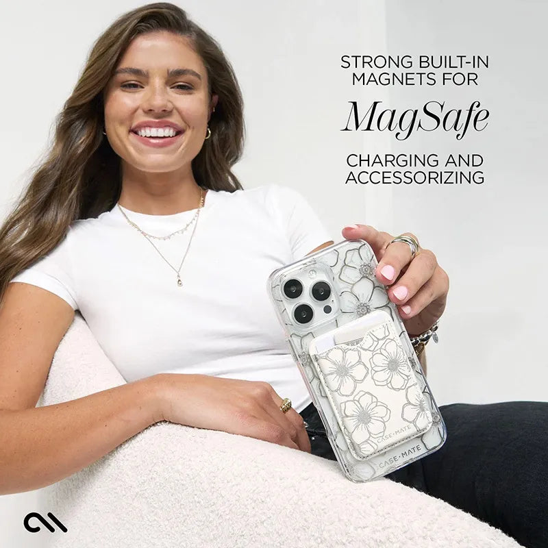 Case-Mate Floral Gems MagSafe – dėklas iPhone 16 Pro (auksinis)