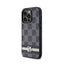 DKNY Leather Checkered Mono Pattern & Printed Stripes – dėklas iPhone 14 Pro (juodas)