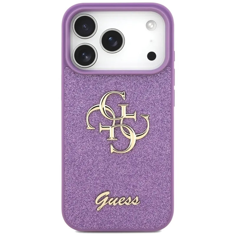 „Guess Fixed Glitter Big 4G“ – dėklas „iPhone 17 Pro“ (alyvinis)