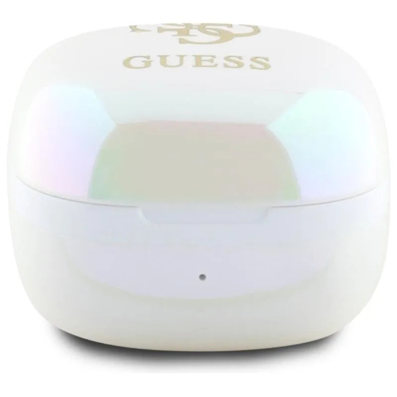 Guess 4G Printed Logo – „Bluetooth“ TWS ausinės + įkrovimo dėklas (baltos)