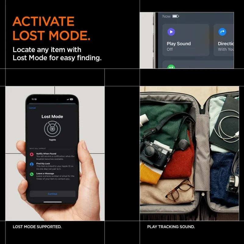Spigen TagMe „Bluetooth“ sekiklis – raktų, kuprinės, krepšio ieškiklis Apple Find My (juodas)