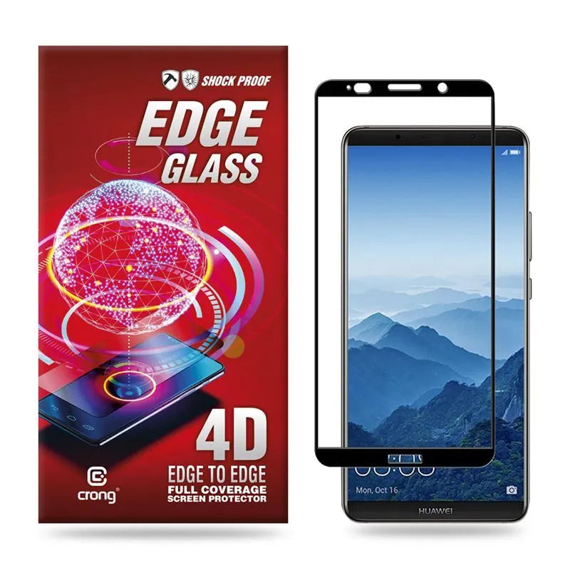 Crong Edge Glass 4D Full Glue – Grūdintas stiklas visam Huawei Mate 10 ekranui