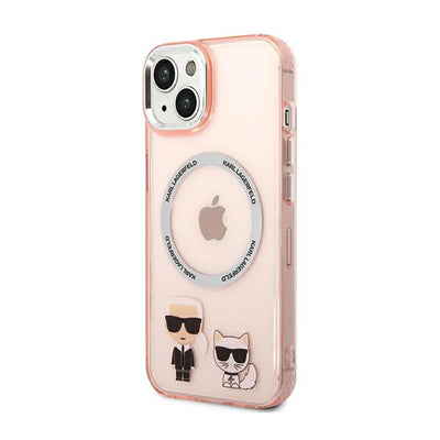 Karl Lagerfeld Karl&Choupette Aluminium MagSafe - dėklas iPhone 14 Plus (rožinis)