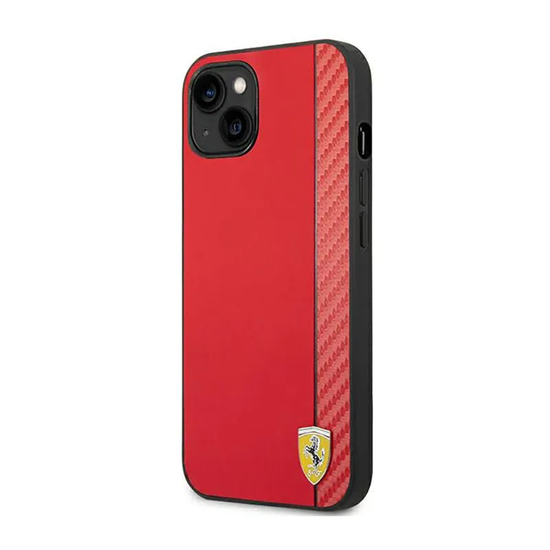 Ferrari Carbon – dėklas iPhone 14 Plus (raudonas)