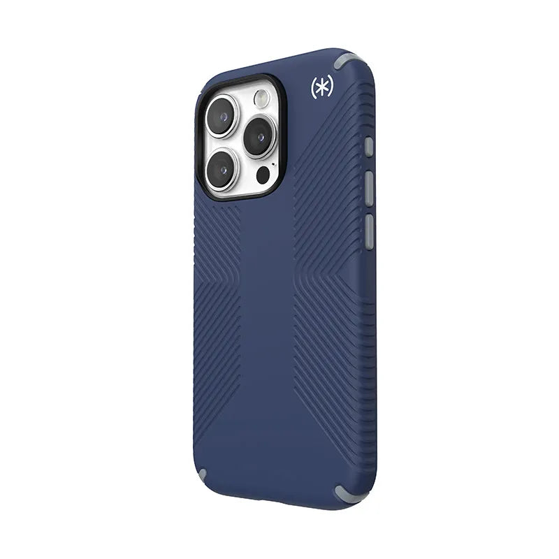 Speck Presidio2 Grip – dėklas iPhone 15 Pro (Coastal Blue / Dust Gray / White)