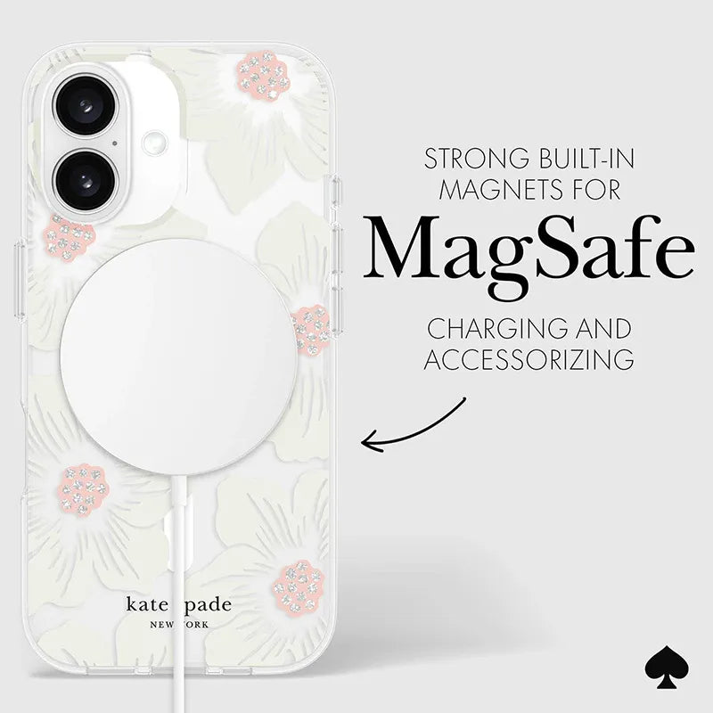 „Kate Spade New York“ apsauginis „MagSafe“ dėklas, skirtas „iPhone 16“ (Hollyhock Floral)
