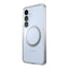 Speck Presidio Perfect-Clear Magnet – dėklas Samsung Galaxy S25 / S24 MagSafe (Skaidrus / Chromuotas paviršius / Serene Silver)
