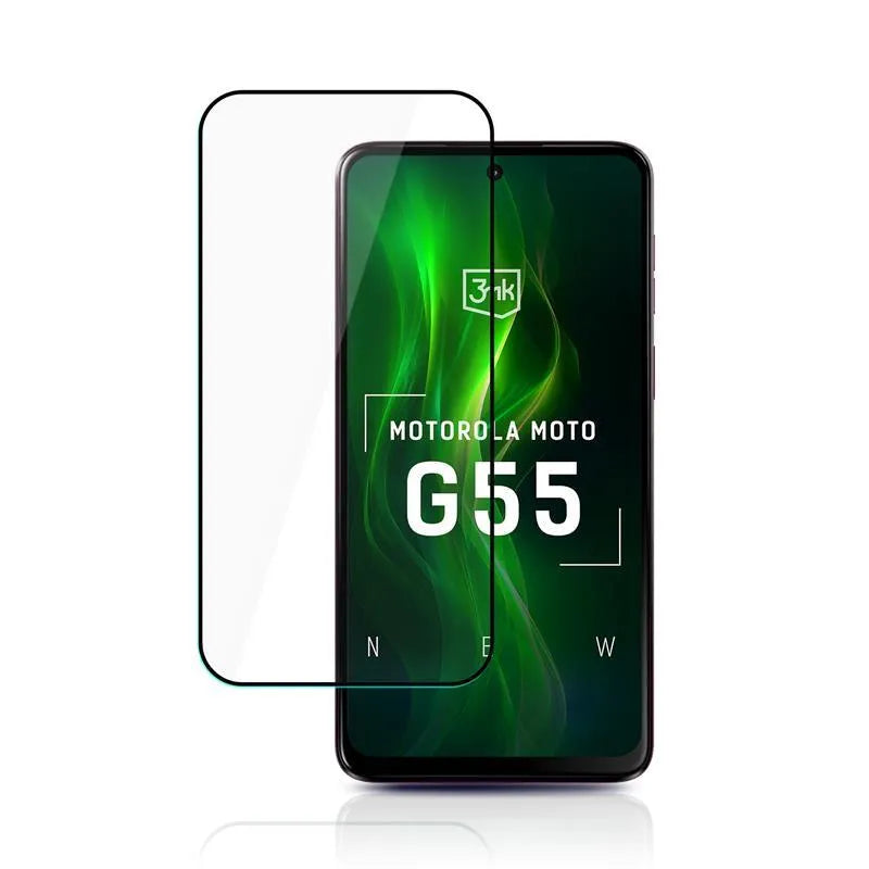 3mk HardGlass Max Lite – Grūdintas stiklas, skirtas Motorola Moto G55 5G (juodas)