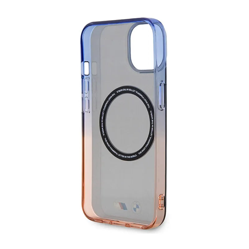 BMW Gradient Bumper MagSafe – dėklas „iPhone 14“ (pilkas)