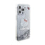 Hello Kitty Liquid Glitter Charms Kitty Head dėklas, skirtas iPhone 15 Pro Max (sidabrinis)