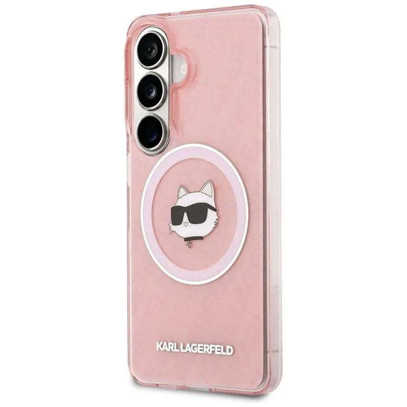 Karl Lagerfeld IML Repeated Choupette MagSafe – dėklas Samsung Galaxy S26 telefonui (rožinis)