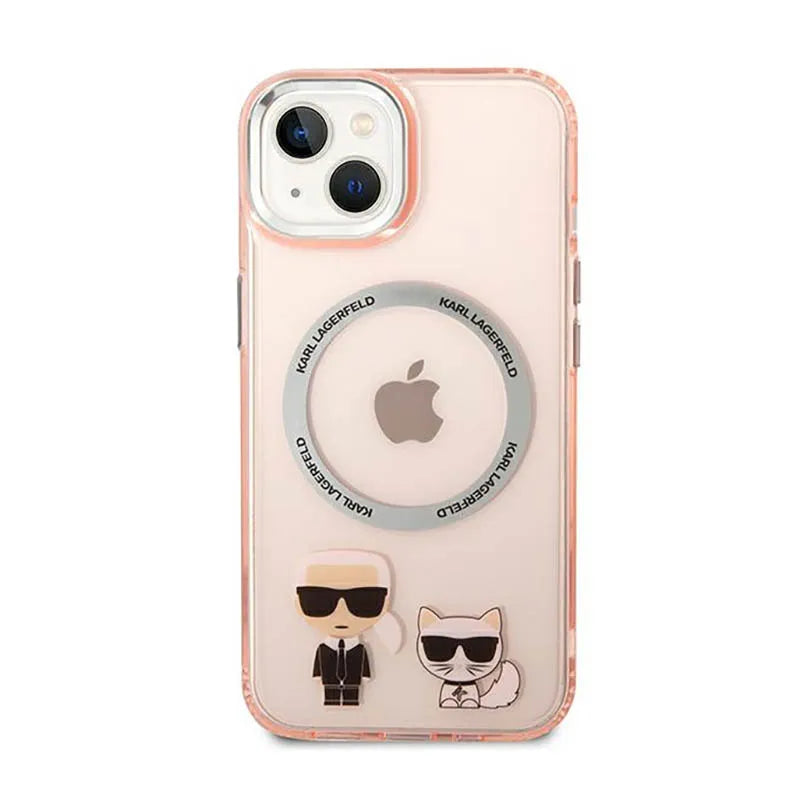Karl Lagerfeld Karl&Choupette Aluminium MagSafe - dėklas iPhone 14 Plus (rožinis)